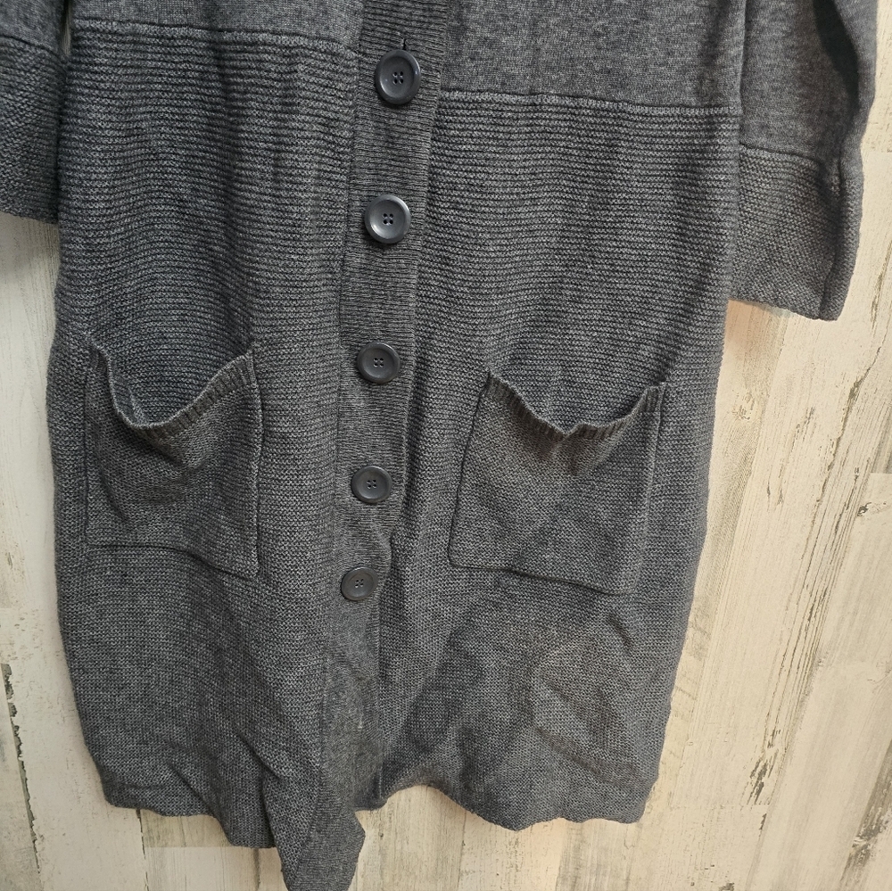Rabbit Rabbit Rabbit Designs 55% Wool Gray Button-Up Sweater Womens Size XL - Picture 3 of 10